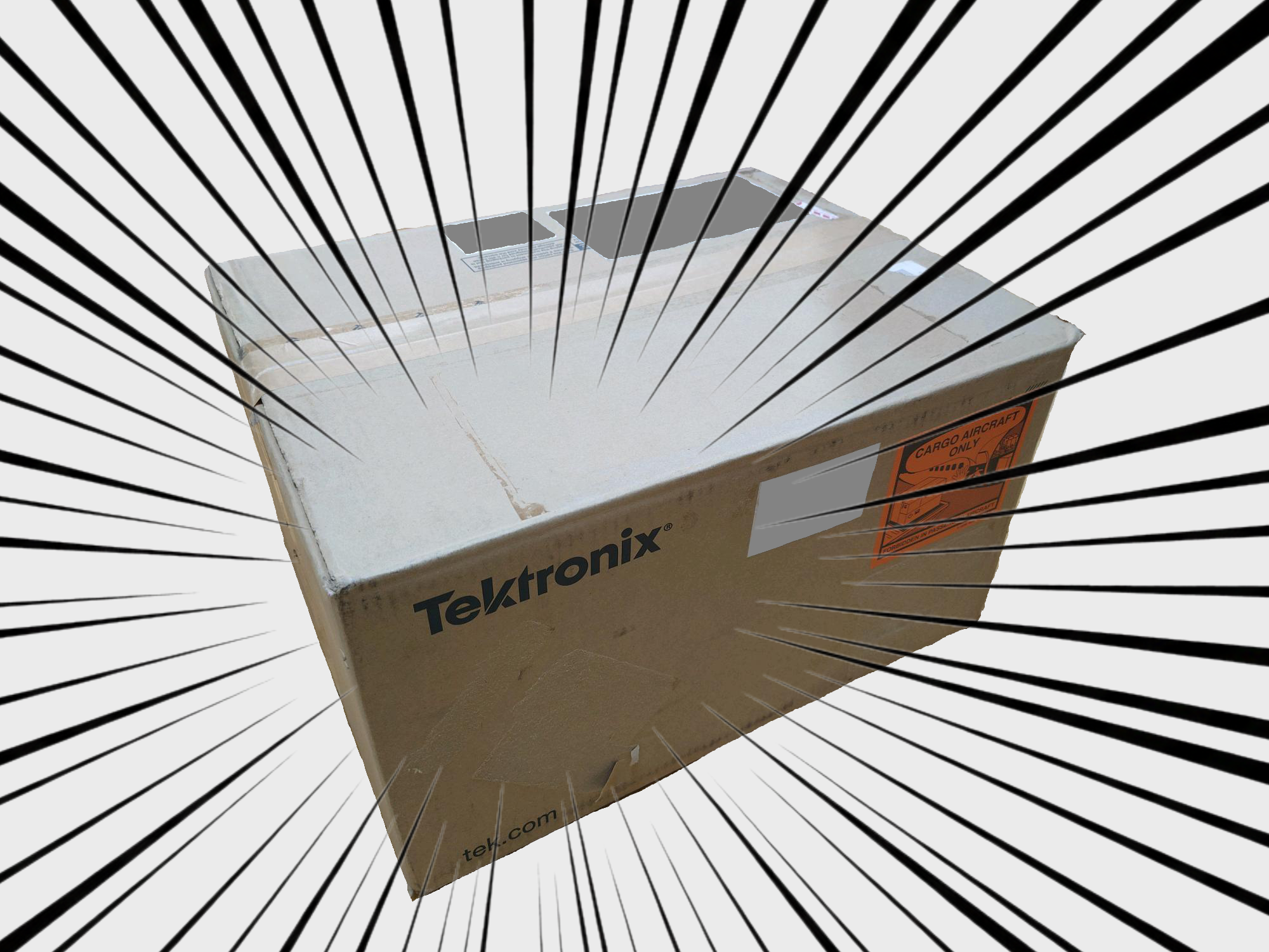 届いたオシロスコープの外箱(リサイクル品だそう)